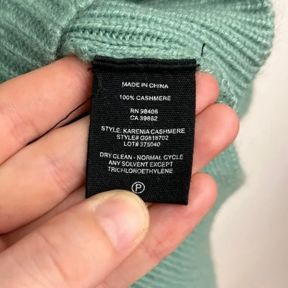 Theory Karenia 100% Cashmere Oversized Step Hem Soft Cozy Crew Neck Sweater Med
